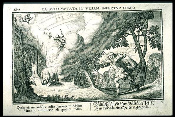 Arcas and Callisto woodcut