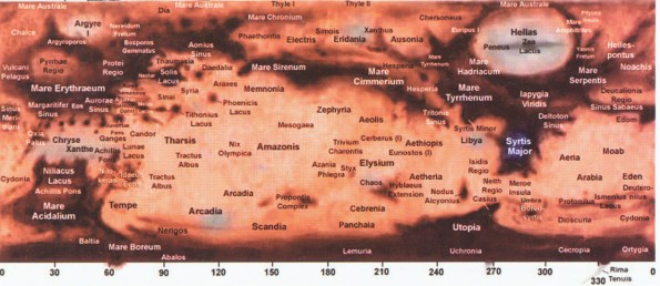 Mars map - North up.