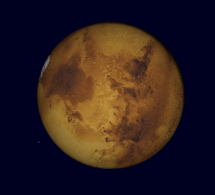 Mars through a large telescope