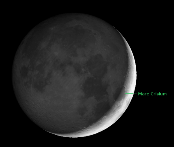 The Moon showing earthshine