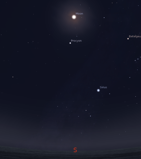 Moon is high in the winter