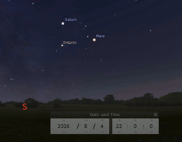 Mars approaching Antares
