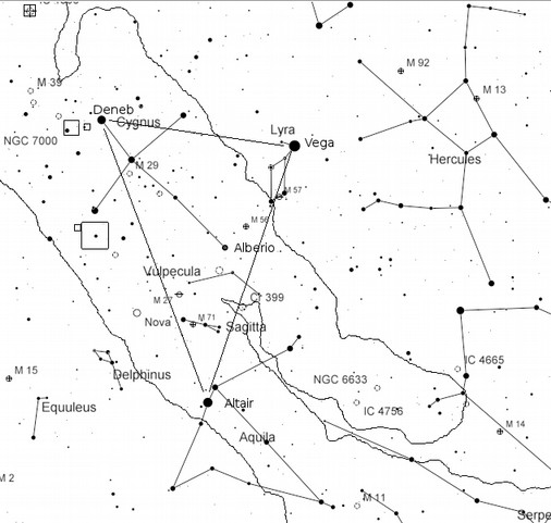 Deep-Sky treasures around the Summer Triangle