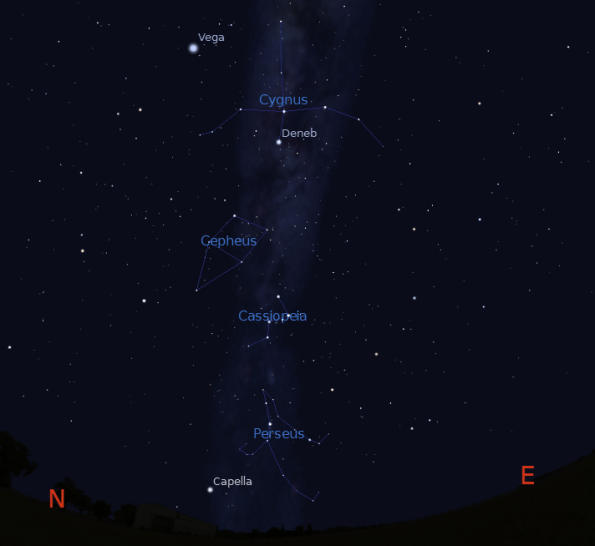 Cassiopeia and the Milky Way