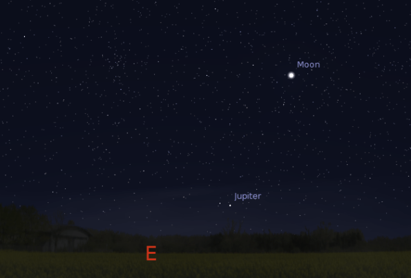 Jupiter and the Moon and the morning