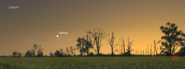 Venus low in the southwest