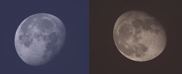 The Moon in the evening and morning.
