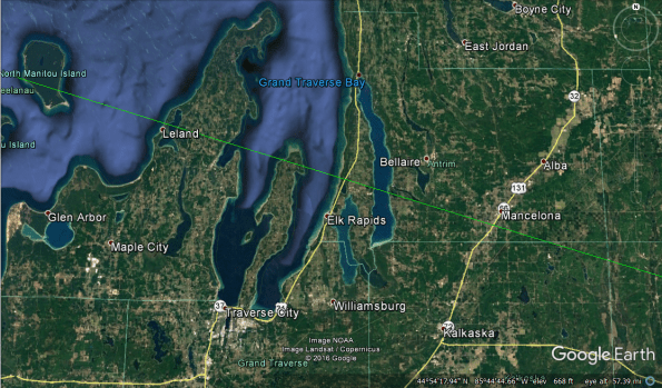 Occultation north limit line