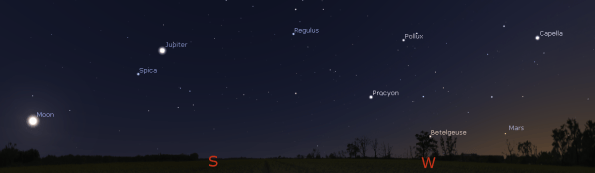 Mars, Jupiter and the full Moon