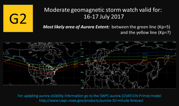 Geomagnetic storm map