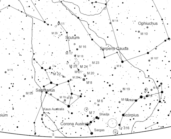 Southern summer Milky Way DSOs