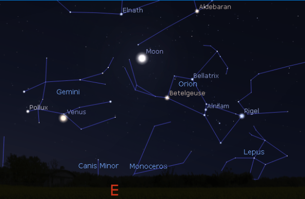 Venus and the Moon in the morning