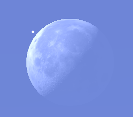 Aldebaran and the Moon at 8:35 a.m.