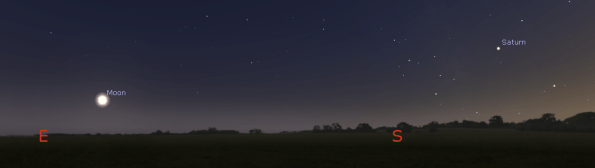 Saturn and the Moon in the evening
