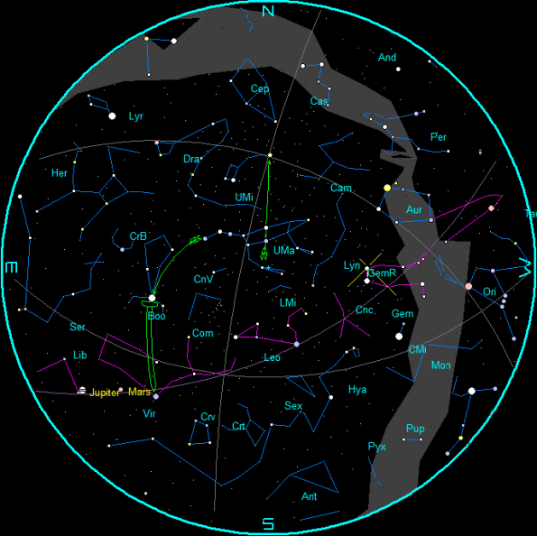 Star Chart for December 2017 mornings