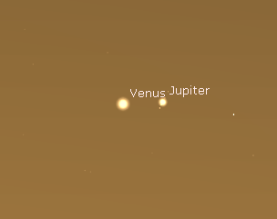 Venus and Jupiter in conjunction