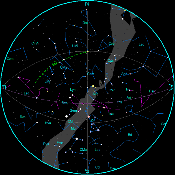 February Evening Star Chart
