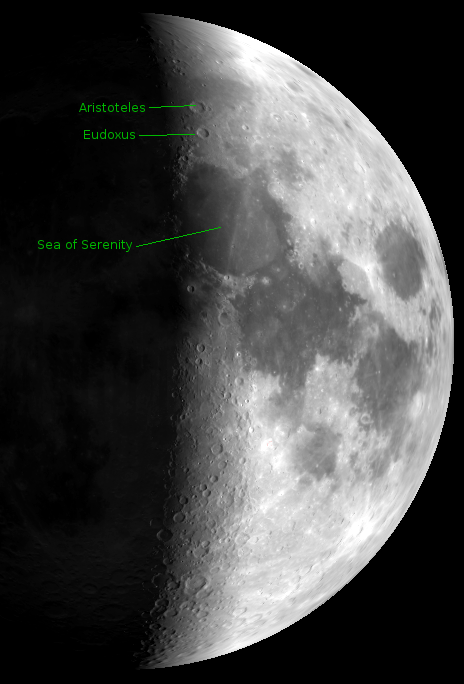 Nearly first quarter Moon