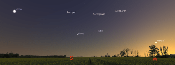 Evening Venus and Moon