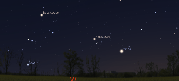 The sky low in the west