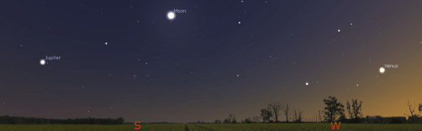 Panorama of the Moon and planets