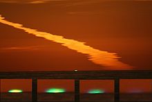 Green flash in stages