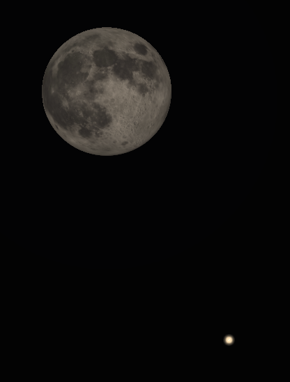 Binocular Moon and Saturn