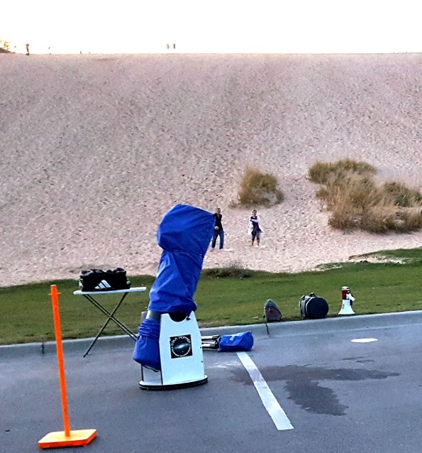 Setting up my telescopes at the Dune Climb
