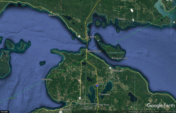 Occultation of Aldebaran map