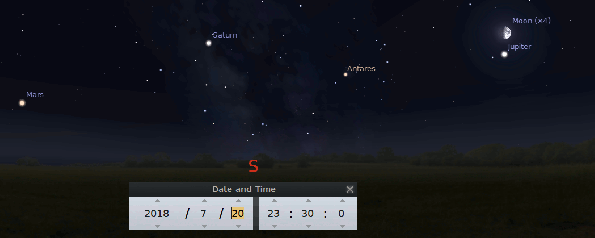 Moon and the evening planets