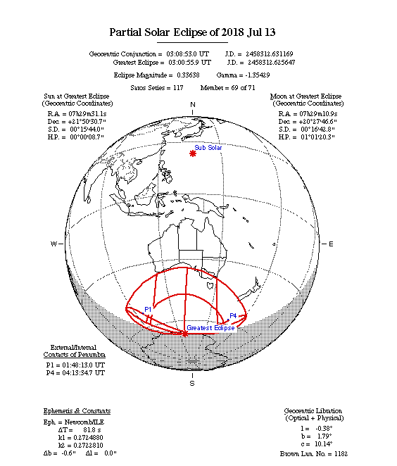 Partial Solar Eclipse Map 2018-07-13