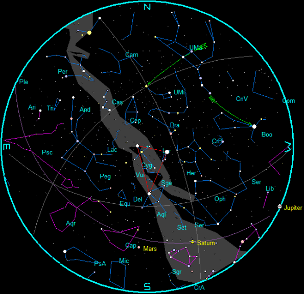 September evening star chart