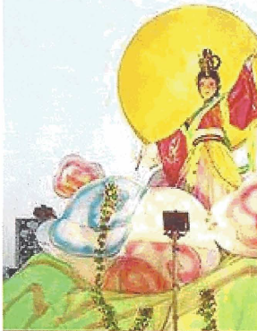 Chang'e flying to the Moon