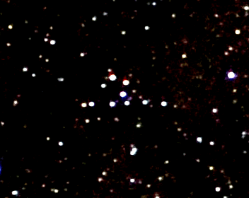 Telescope finder view of the Coathanger