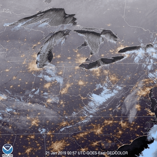 GOES Great Lakes cloud animation