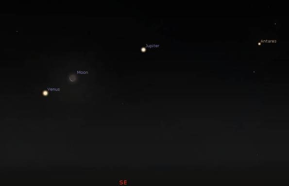 Morning Moon and planets