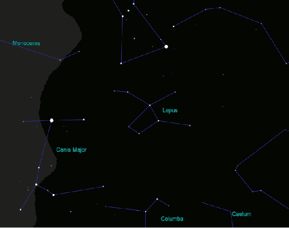 My view of Lepus the hare. 