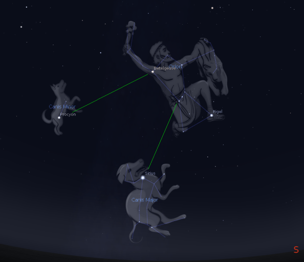 Orion and his hunting dogs