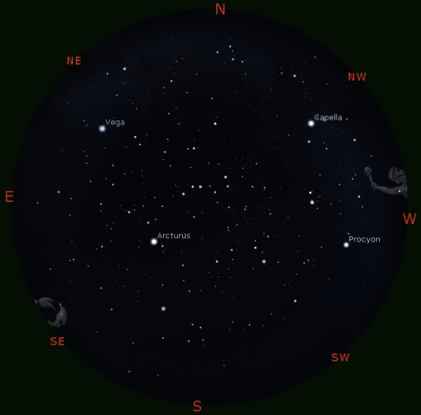 Scorpius chases Orion from the skies