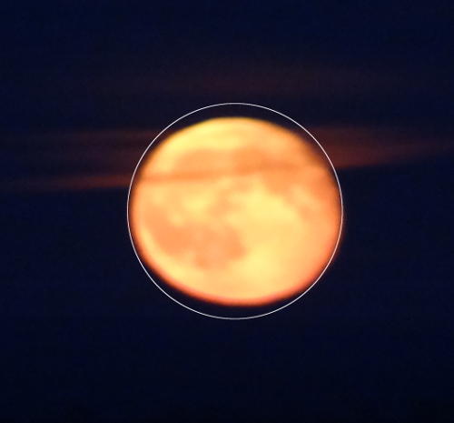 Suashed Moon at moonrise