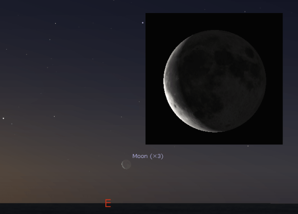 The waning Crescent Moon