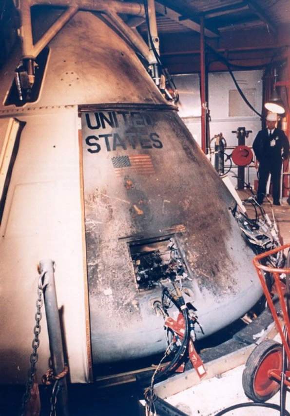 Apollo 1 spacecraft after the fire
