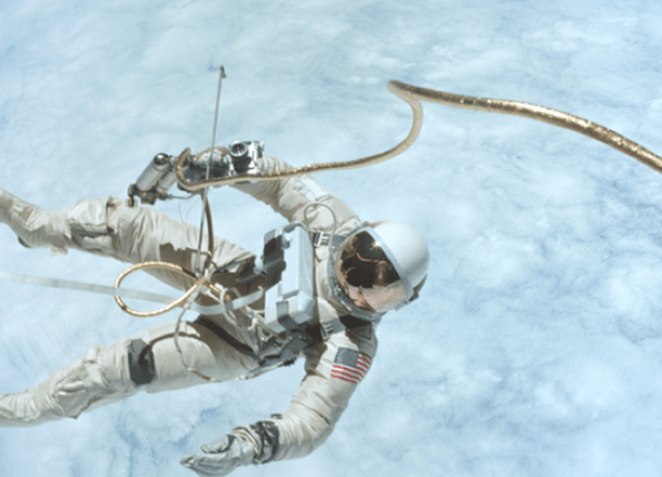Ed White in America's first space walk