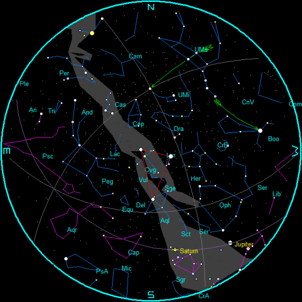 September Evening Star Chart