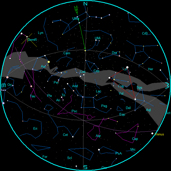 December Evening Star Chart