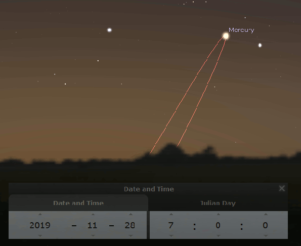 Mercury for the next week