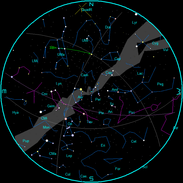 January Evening Star Chart