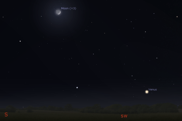 Venus and the Moon in the evening