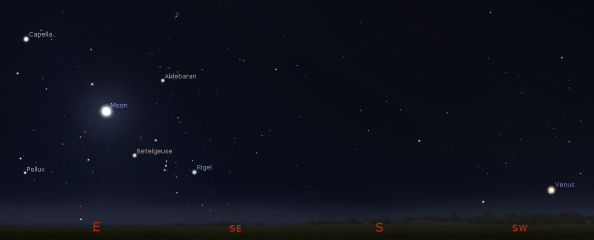 Venus and the Gibbous Moon in the evening