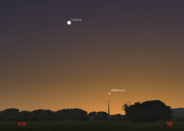 Venus and Mercury in twilight